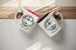 Watercolor cute swans hugging heart Always Love you quote Valentine Day print tumbler skinny mug wrap clipart t-shirt sublimation printable design