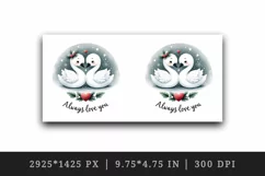 Watercolor cute swans hugging heart Always Love you quote Valentine Day print tumbler skinny mug wrap clipart t-shirt sublimation printable design