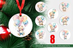Christmas Ornaments Watercolor Teddy Bear Product Image 1
