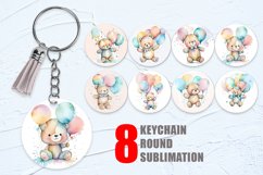 Watercolor Teddy Bear Keychain | Keyring Product Image 1