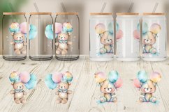 Watercolor Teddy Bear Glass Can Wraps Product Image 4