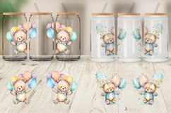 Watercolor Teddy Bear Glass Can Wraps Product Image 5