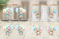 Watercolor Teddy Bear Glass Can Wraps Product Image 6