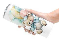 Watercolor Teddy Bear Tumbler Sublimation Wrap Product Image 6