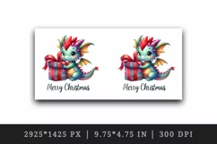 Watercolor cute tiny baby dragon gift Merry Christmas quote print 20 oz tumbler skinny mug wrap clipart t-shirt sublimation printable design