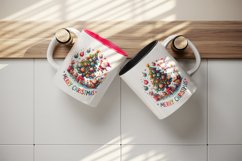 Watercolor cute tree gifts jolly Santa Claus Merry Christmas quote print 20 oz tumbler skinny mug wrap clipart t-shirt sublimation printable design