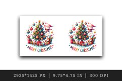 Watercolor cute tree gifts jolly Santa Claus Merry Christmas quote print 20 oz tumbler skinny mug wrap clipart t-shirt sublimation printable design