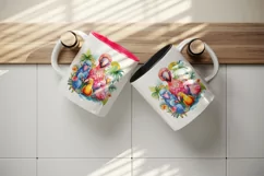 Watercolor cute tropical birds family summer vacation print 20 oz tumbler skinny mug wrap clipart t-shirt sublimation printable design