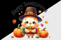 Watercolor cute turkey hat pumpkins leaves Happy Thanksgiving quote print 20 oz tumbler skinny mug wrap clipart t-shirt sublimation printable design