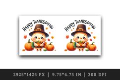 Watercolor cute turkey hat pumpkins leaves Happy Thanksgiving quote print 20 oz tumbler skinny mug wrap clipart t-shirt sublimation printable design