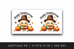 Watercolor cute turkey hat pumpkins leaves Happy Thanksgiving quote print 20 oz tumbler skinny mug wrap clipart t-shirt sublimation printable design