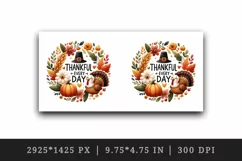 Watercolor cute turkey hat Thankful Every Day Thanksgiving quote print 20 oz tumbler skinny mug wrap clipart t-shirt sublimation printable design