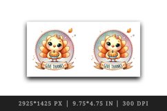 Watercolor cute turkey holding pumpkin pie Give Thanks quote Thanksgiving print tumbler skinny mug wrap clipart t-shirt sublimation printable design