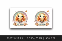 Watercolor cute turkey holding pumpkin pie Give Thanks quote Thanksgiving print tumbler skinny mug wrap clipart t-shirt sublimation printable design