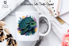 Watercolor Cute Turtle Clipart, Turtle Mug Sublimation PNG Product Image 3