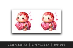 Watercolor cute turtle heart pattern shell Love Valentine Day print 20 oz tumbler skinny mug wrap clipart t-shirt sublimation printable design