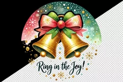 Watercolor cute two jingle bells bow Christmas quote New Year winter print 20 oz tumbler skinny mug wrap clipart t-shirt sublimation printable design