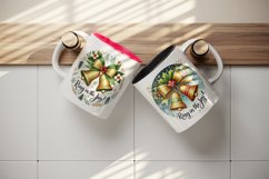 Watercolor cute two jingle bells bow Christmas quote New Year winter print 20 oz tumbler skinny mug wrap clipart t-shirt sublimation printable design