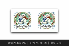 Watercolor cute two polar bears hugging scarves Christmas New Year winter print tumbler skinny mug wrap clipart t-shirt sublimation printable design