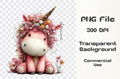 Watercolor Cute Unicorn Clipart Product Image 3