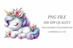 Watercolor Cute Unicorn Clipart Bundle Product Image 3