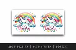 Watercolor cute unicorn floating clouds rainbow word Unicorn quote print 20 oz tumbler skinny mug wrap clipart t-shirt sublimation printable design