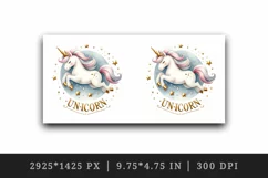 Watercolor cute unicorn floating gold stars word Unicorn quote print 20 oz tumbler skinny mug wrap clipart t-shirt sublimation printable design