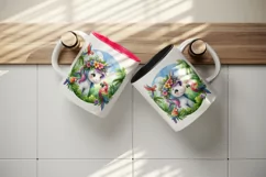 Watercolor cute unicorn floral mane colorful parrots birds tropical print 20 oz tumbler skinny mug wrap clipart t-shirt sublimation printable design