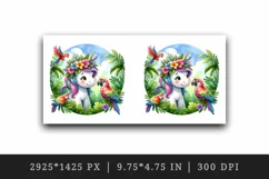 Watercolor cute unicorn floral mane colorful parrots birds tropical print 20 oz tumbler skinny mug wrap clipart t-shirt sublimation printable design