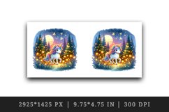 Watercolor cute unicorn glowing fireflies magical forest at dusk night print 20oz tumbler skinny mug wrap clipart t-shirt sublimation printable design