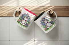 Watercolor cute unicorn mandala meditating in peaceful zen garden print 20 oz tumbler skinny mug wrap clipart t-shirt sublimation printable design