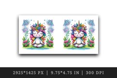 Watercolor cute unicorn mandalas meditating in peaceful zen garden print 20 oz tumbler skinny mug wrap clipart t-shirt sublimation printable design