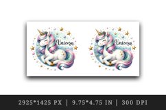Watercolor cute unicorn shimmering mane tail stars word Unicorn quote print 20 oz tumbler skinny mug wrap clipart t-shirt sublimation printable design