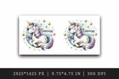 Watercolor cute unicorn shimmering mane tail stars word Unicorn quote print 20 oz tumbler skinny mug wrap clipart t-shirt sublimation printable design