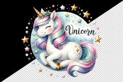 Watercolor cute unicorn shimmering mane tail stars word Unicorn quote print 20 oz tumbler skinny mug wrap clipart t-shirt sublimation printable design