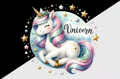 Watercolor cute unicorn shimmering mane tail stars word Unicorn quote print 20 oz tumbler skinny mug wrap clipart t-shirt sublimation printable design