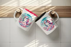 Watercolor cute unicorn soft cotton candy clouds candyland dreamscape print 20 oz tumbler skinny mug wrap clipart t-shirt sublimation printable design