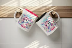 Watercolor cute unicorn soft cotton candy clouds candyland dreamscape print 20 oz tumbler skinny mug wrap clipart t-shirt sublimation printable design