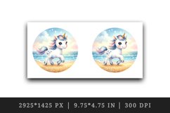 Watercolor cute unicorn sparkle diamonds trotting glittering beach print 20 oz tumbler skinny mug wrap clipart t-shirt sublimation printable design