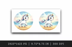 Watercolor cute unicorn sparkle diamonds trotting glittering beach print 20 oz tumbler skinny mug wrap clipart t-shirt sublimation printable design