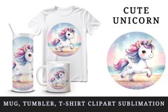Watercolor cute unicorn sparkle diamonds trotting glittering beach print 20 oz tumbler skinny mug wrap clipart t-shirt sublimation printable design