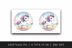 Watercolor cute unicorn sparkle diamonds trotting glittering beach print 20 oz tumbler skinny mug wrap clipart t-shirt sublimation printable design