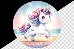Watercolor cute unicorn sparkle diamonds trotting glittering beach print 20 oz tumbler skinny mug wrap clipart t-shirt sublimation printable design