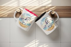 Watercolor cute unicorn sparkle diamonds trotting glittering beach print 20 oz tumbler skinny mug wrap clipart t-shirt sublimation printable design