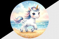Watercolor cute unicorn sparkle diamonds trotting glittering beach print 20 oz tumbler skinny mug wrap clipart t-shirt sublimation printable design
