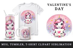 Watercolor cute unicorn sparkle hearts I Love You quote Valentine Day print 20 oz tumbler skinny mug wrap clipart t-shirt sublimation printable design