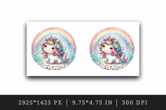Watercolor cute unicorn sparkle mane colorful glass shining under rainbow print tumbler skinny mug wrap clipart t-shirt sublimation printable design