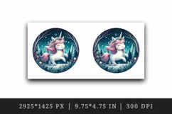 Watercolor cute unicorn sparkle mane twinkling fairy lights forest at night print tumbler skinny mug wrap clipart t-shirt sublimation printable design