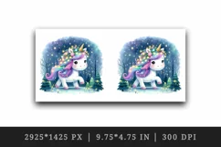 Watercolor cute unicorn sparkle mane twinkling lights forest at night print 20 oz tumbler skinny mug wrap clipart t-shirt sublimation printable design