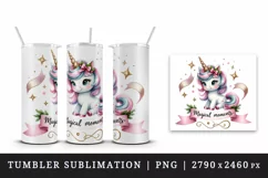 Watercolor cute unicorn sparkling horn Christmas Magical Moments quote print 20oz tumbler skinny mug wrap clipart t-shirt sublimation printable design